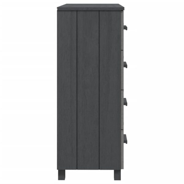 Aparador HAMAR 79x40x103,5 cm pinho maciço cinza-escuro - Image 3