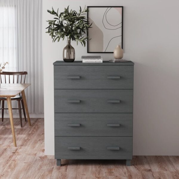 Aparador HAMAR 79x40x103,5 cm pinho maciço cinza-escuro