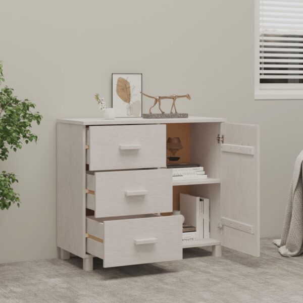 Aparador HAMAR 90x40x80 cm pinho maciço branco - Image 6