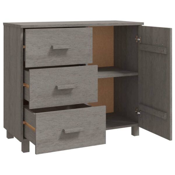 Aparador HAMAR 90x40x80 cm pinho maciço cinza-claro - Image 4
