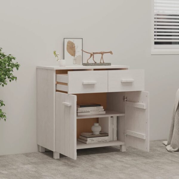 Aparador HAMAR 79x40x80 cm pinho maciço branco - Image 6