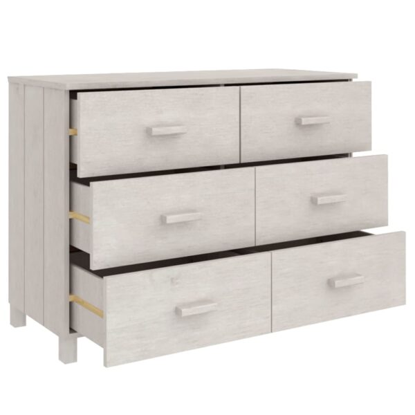 Aparador HAMAR 113x40x80 cm pinho maciço branco - Image 6