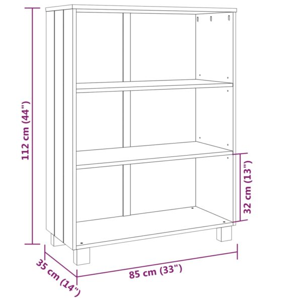 Estante HAMAR 85x35x112 cm pinho maciço cinza-claro - Image 7