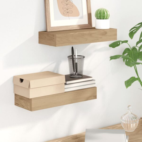 Prateleiras de parede 2 pcs 40x15x4 cm madeira de teca maciça