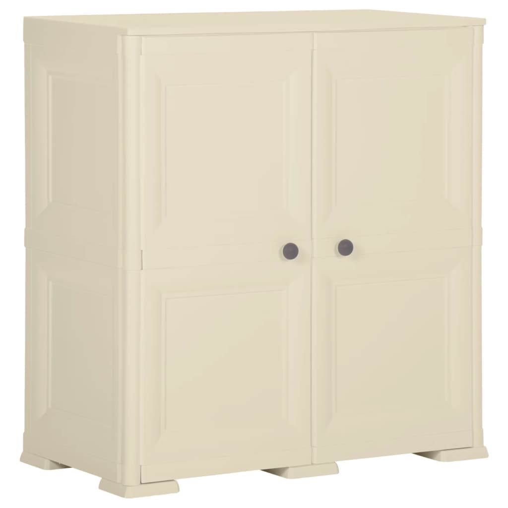 Armário de plástico 79x43x85,5 cm design de madeira branco nata