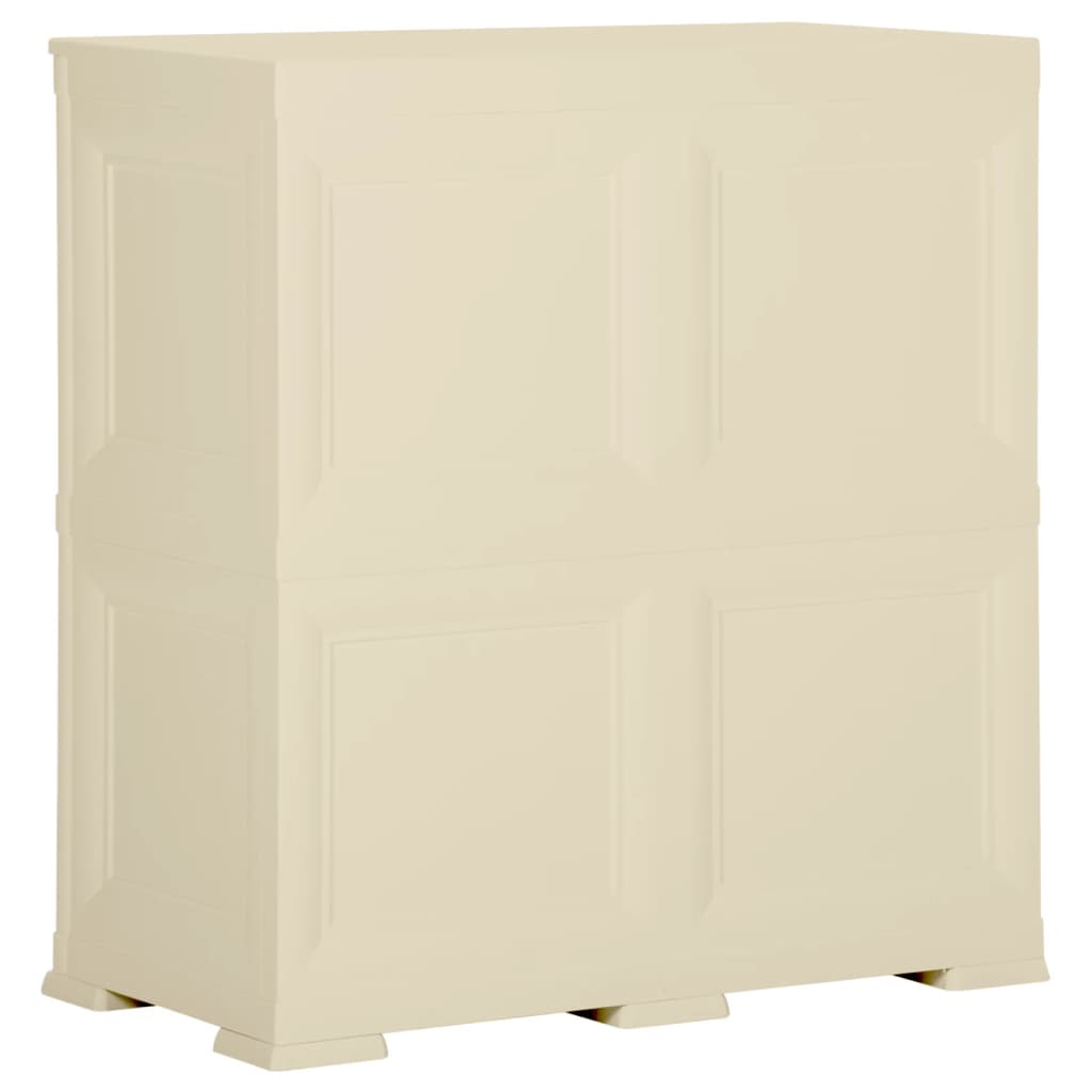 Armário de plástico 79x43x85,5 cm design de madeira branco nata - Image 4