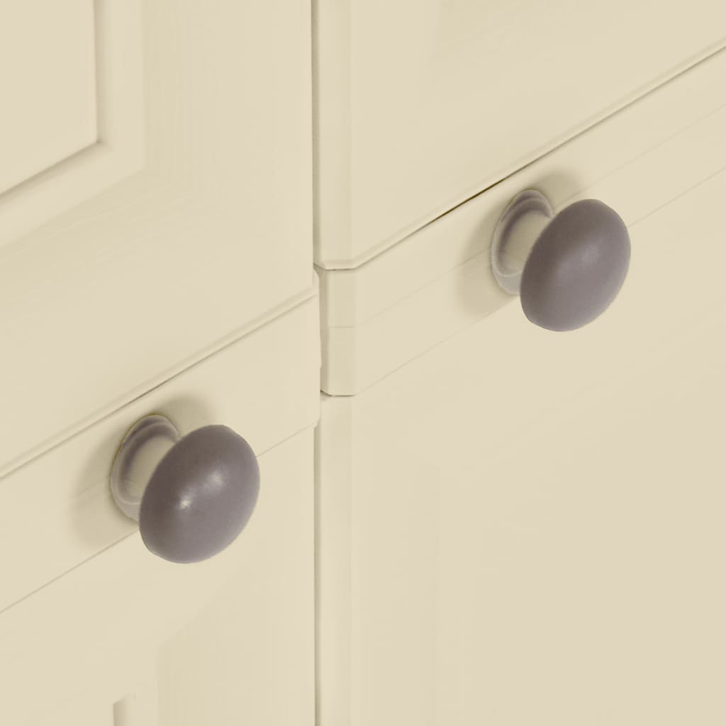 Armário de plástico 79x43x85,5 cm design de madeira branco nata - Image 6