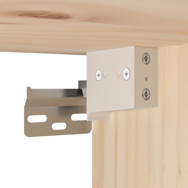 Armários de parede 2 pcs 100x30x35 cm pinho maciço cinza - Image 11