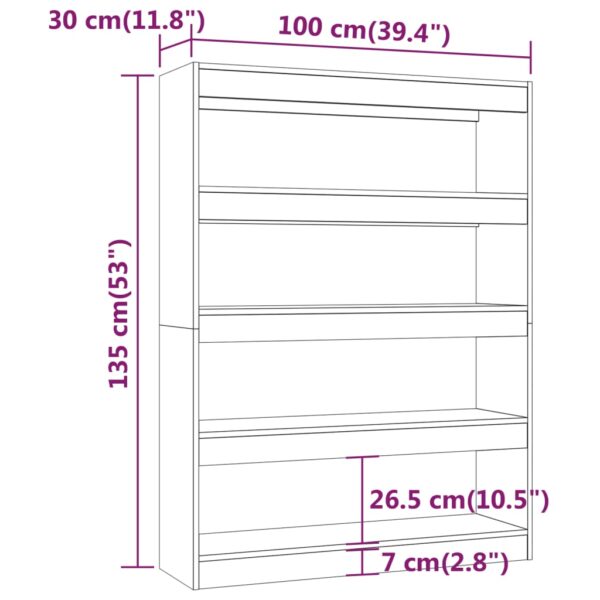 Estante/divisória 100x30x135 cm branco brilhante - Image 7