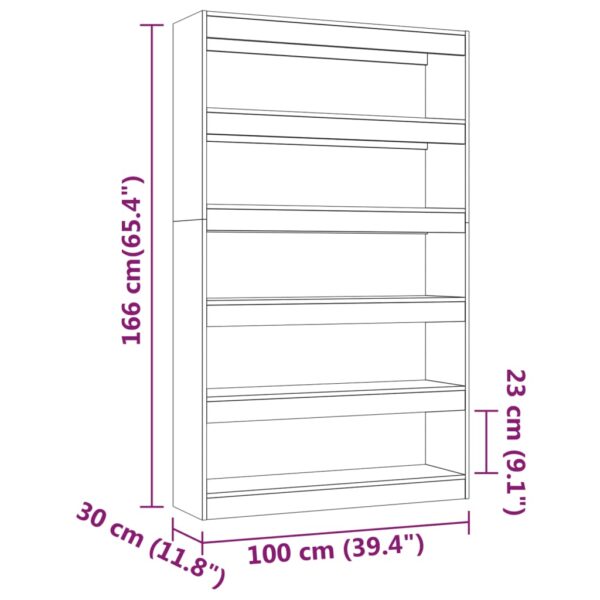 Estante/divisória 100x30x166 cm branco brilhante - Image 6
