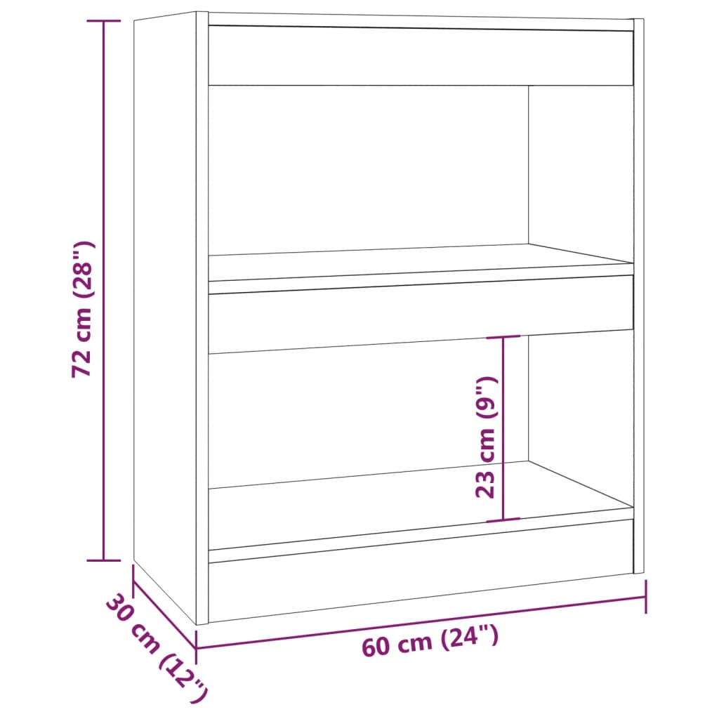 Estante/divisória 60x30x72 cm cor sonoma cinza - Image 6