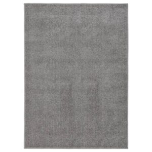 Tapete de pelo curto 120x170 cm cinzento