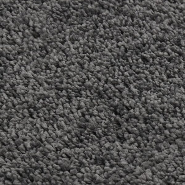 Tapete shaggy 80x150 cm antiderrapante cinzento-escuro - Image 4