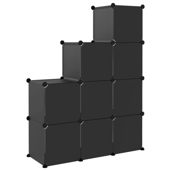 Organizador de arrumação com 9 cubos PP preto - Image 4