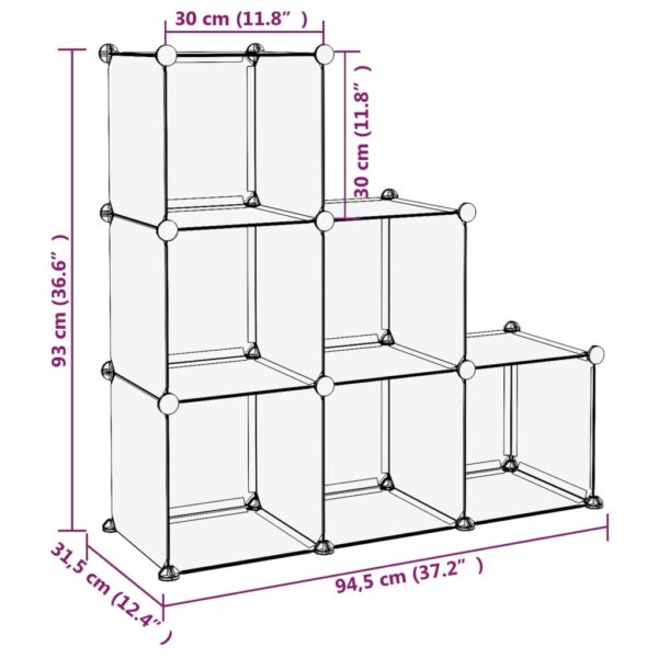 Organizador de arrumação com 6 cubos PP preto - Image 6
