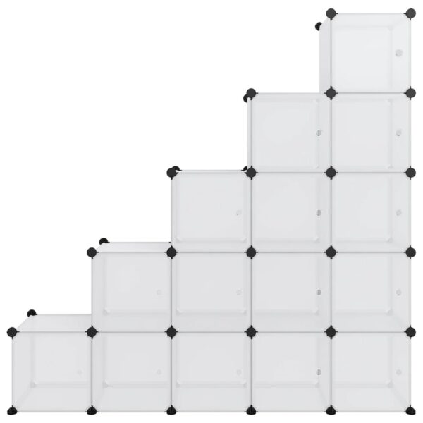 Organizador de arrumação com 15 cubos e portas PP transparente - Image 2