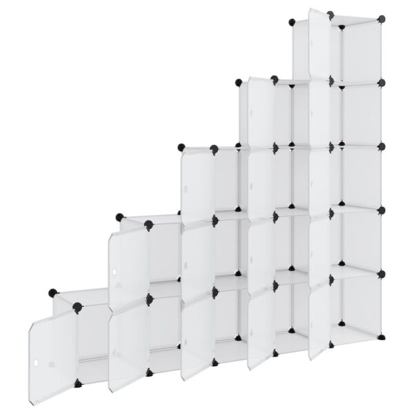 Organizador de arrumação com 15 cubos e portas PP transparente - Image 3