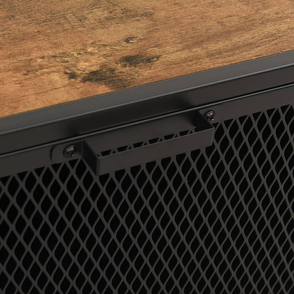 Armários arrumação 2pcs 72x36x82 cm metal/MDF castanho rústico - Image 8