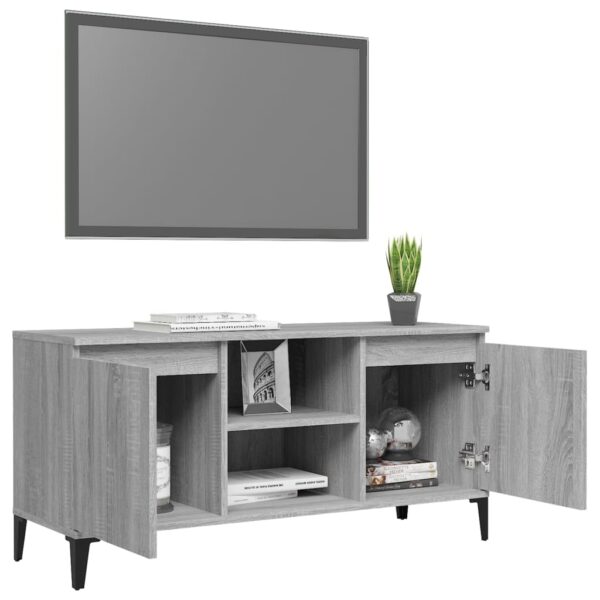Móvel de TV com pernas em metal 103,5x35x50 cm sonoma cinzento - Image 3