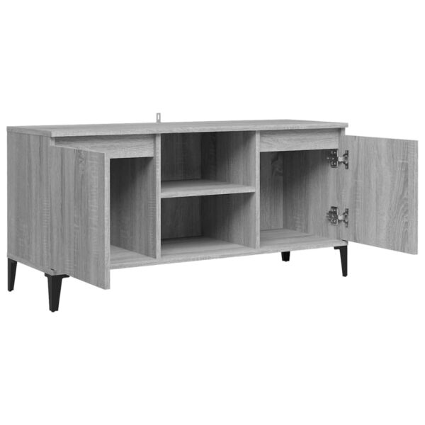 Móvel de TV com pernas em metal 103,5x35x50 cm sonoma cinzento - Image 4
