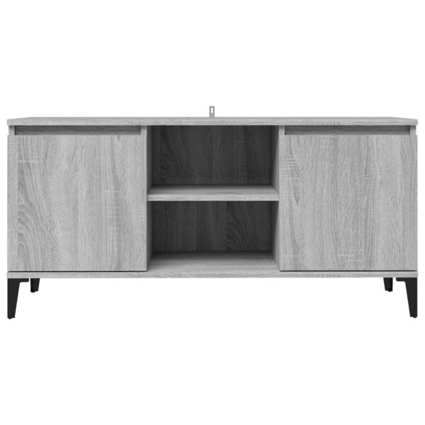 Móvel de TV com pernas em metal 103,5x35x50 cm sonoma cinzento - Image 5