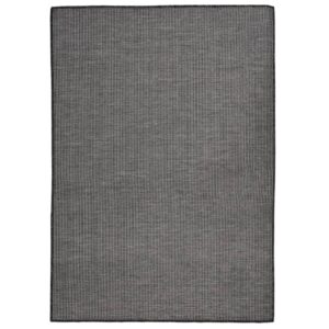 Tapete de tecido plano para exterior 140x200 cm cinzento
