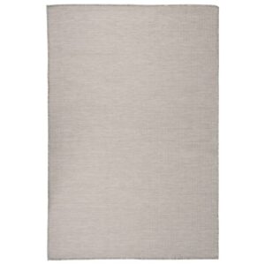 Tapete de tecido plano p/ exterior 120x170 cm cinza-acastanhado
