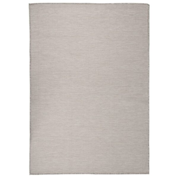 Tapete de tecido plano p/ exterior 140x200 cm cinza-acastanhado