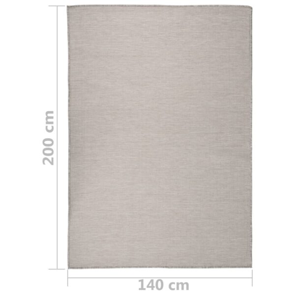 Tapete de tecido plano p/ exterior 140x200 cm cinza-acastanhado - Image 6