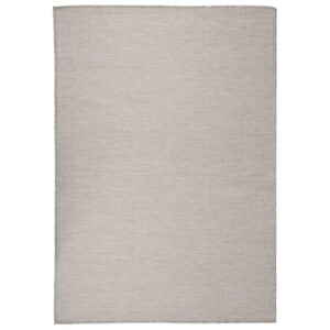 Tapete de tecido plano p/ exterior 160x230 cm cinza-acastanhado