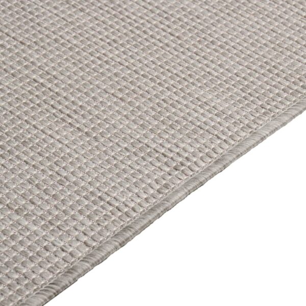 Tapete de tecido plano p/ exterior 200x280 cm cinza-acastanhado - Image 4