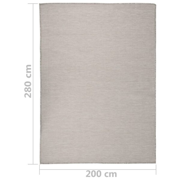 Tapete de tecido plano p/ exterior 200x280 cm cinza-acastanhado - Image 6