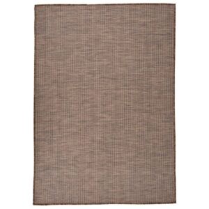 Tapete de tecido plano para exterior 160x230 cm castanho
