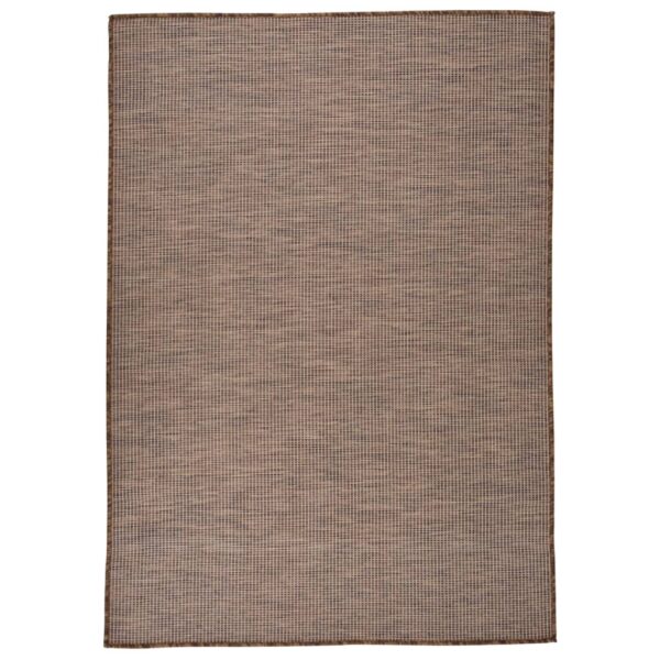 Tapete de tecido plano para exterior 160x230 cm castanho