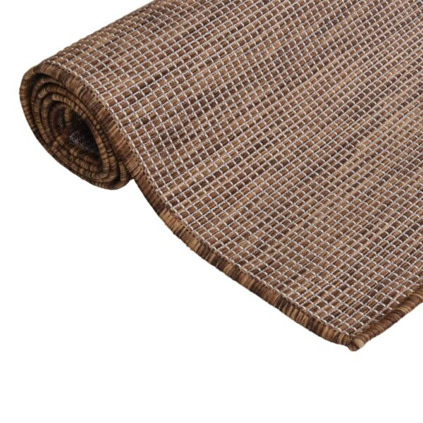 Tapete de tecido plano para exterior 160x230 cm castanho - Image 3