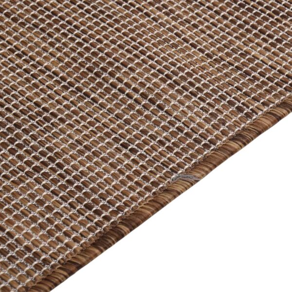 Tapete de tecido plano para exterior 160x230 cm castanho - Image 4