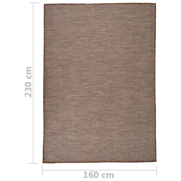 Tapete de tecido plano para exterior 160x230 cm castanho - Image 6
