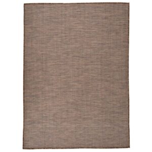 Tapete de tecido plano para exterior 200x280 cm castanho