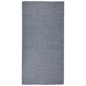 Tapete de tecido plano para exterior 100x200 cm azul