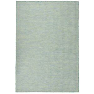 Tapete de tecido plano para exterior 160x230 cm turquesa