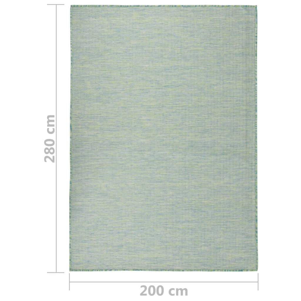 Tapete de tecido plano para exterior 200x280 cm turquesa - Image 6