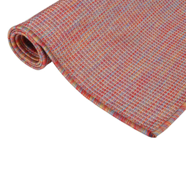 Tapete de tecido plano para exterior 120x170 cm vermelho - Image 3