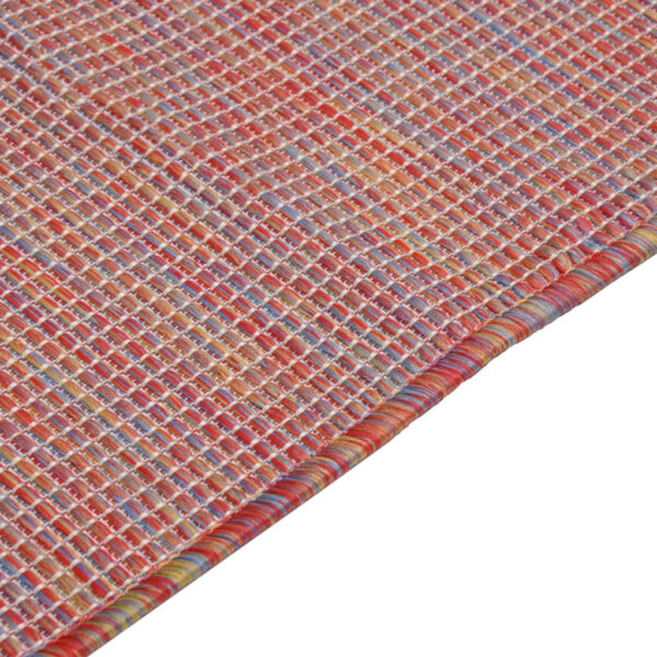 Tapete de tecido plano para exterior 120x170 cm vermelho - Image 4