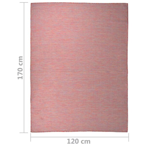 Tapete de tecido plano para exterior 120x170 cm vermelho - Image 6