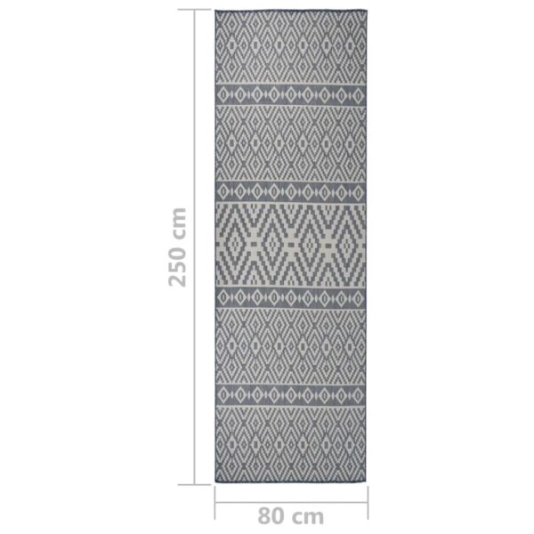 Tapete de tecido plano para exterior 80x250 cm riscas azuis - Image 6