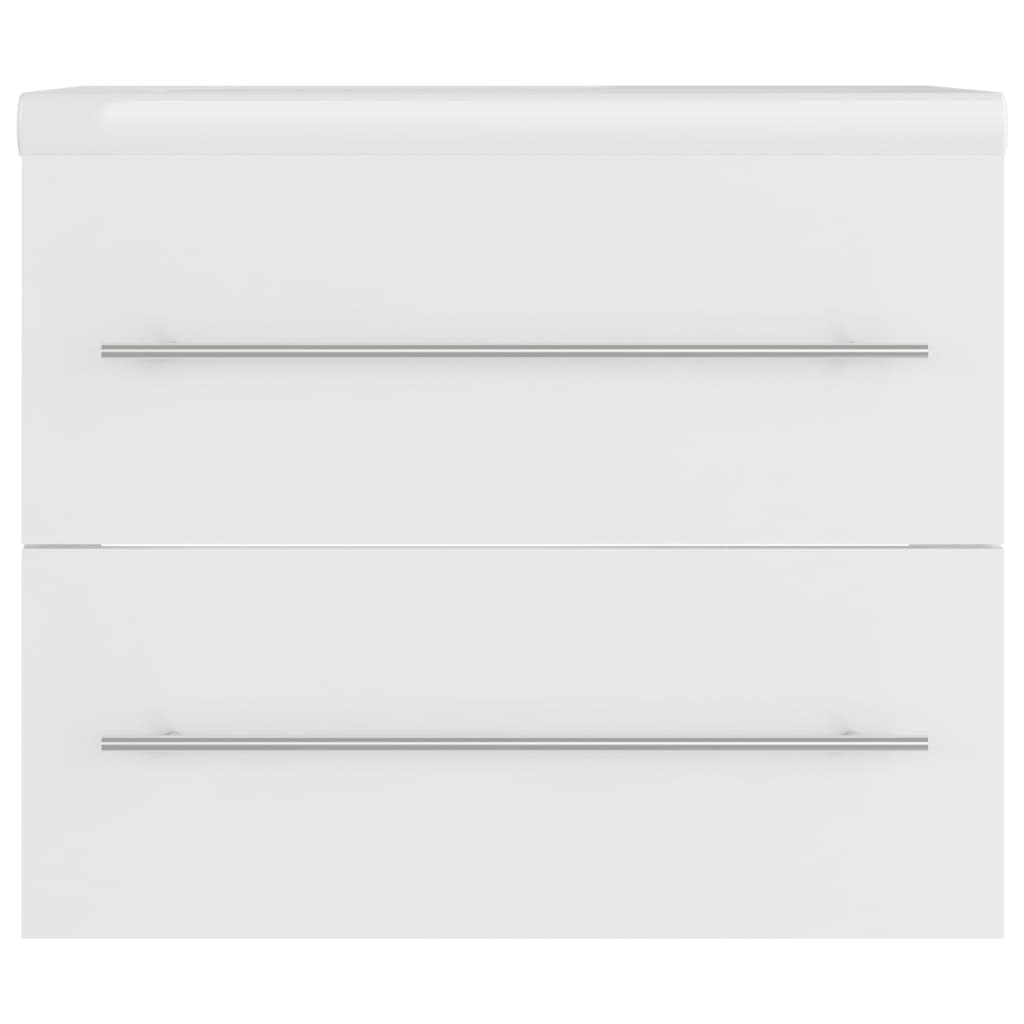 Armário com lavatório embutido derivados de madeira branco - Image 5