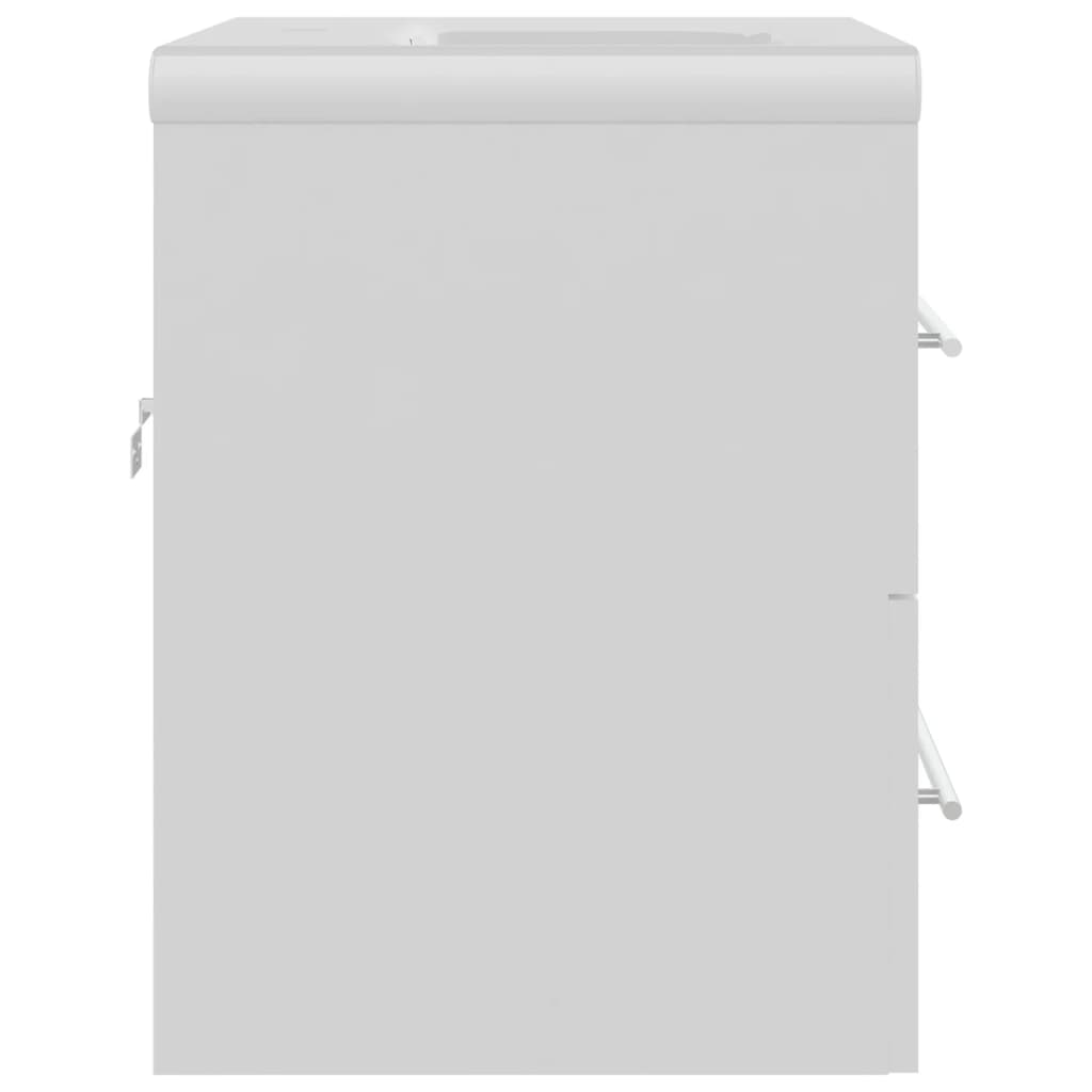 Armário com lavatório embutido derivados de madeira branco - Image 6