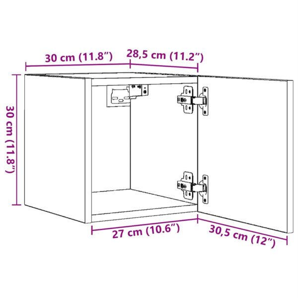 Móveis de TV de parede 4 pcs 30,5x30x30 cm cor carvalho fumado - Image 10