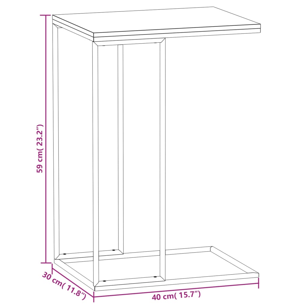 Mesa de apoio 40x30x59 cm derivados de madeira branco - Image 5