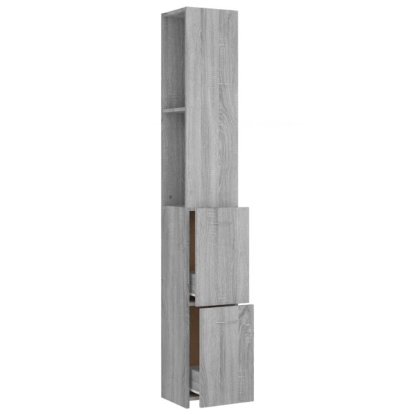 Armário WC 25x26,5x170 cm derivados de madeira sonoma cinzento - Image 6